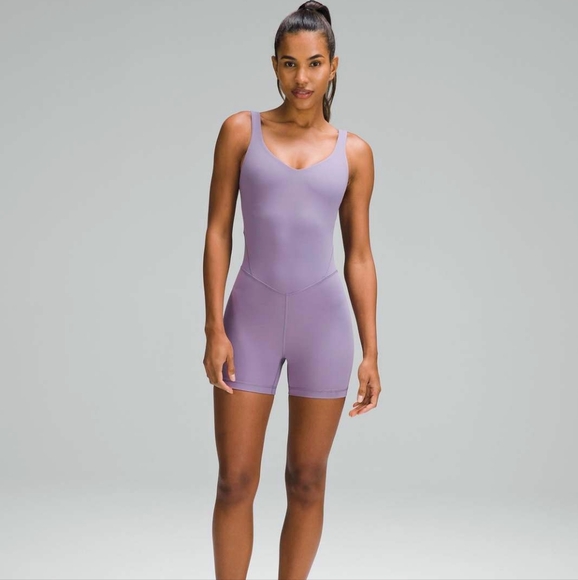 BNWT - Rare Limited 4" inseam Lululemon Align Bodysuit in Rare Purple Ash Color - Picture 3 of 7